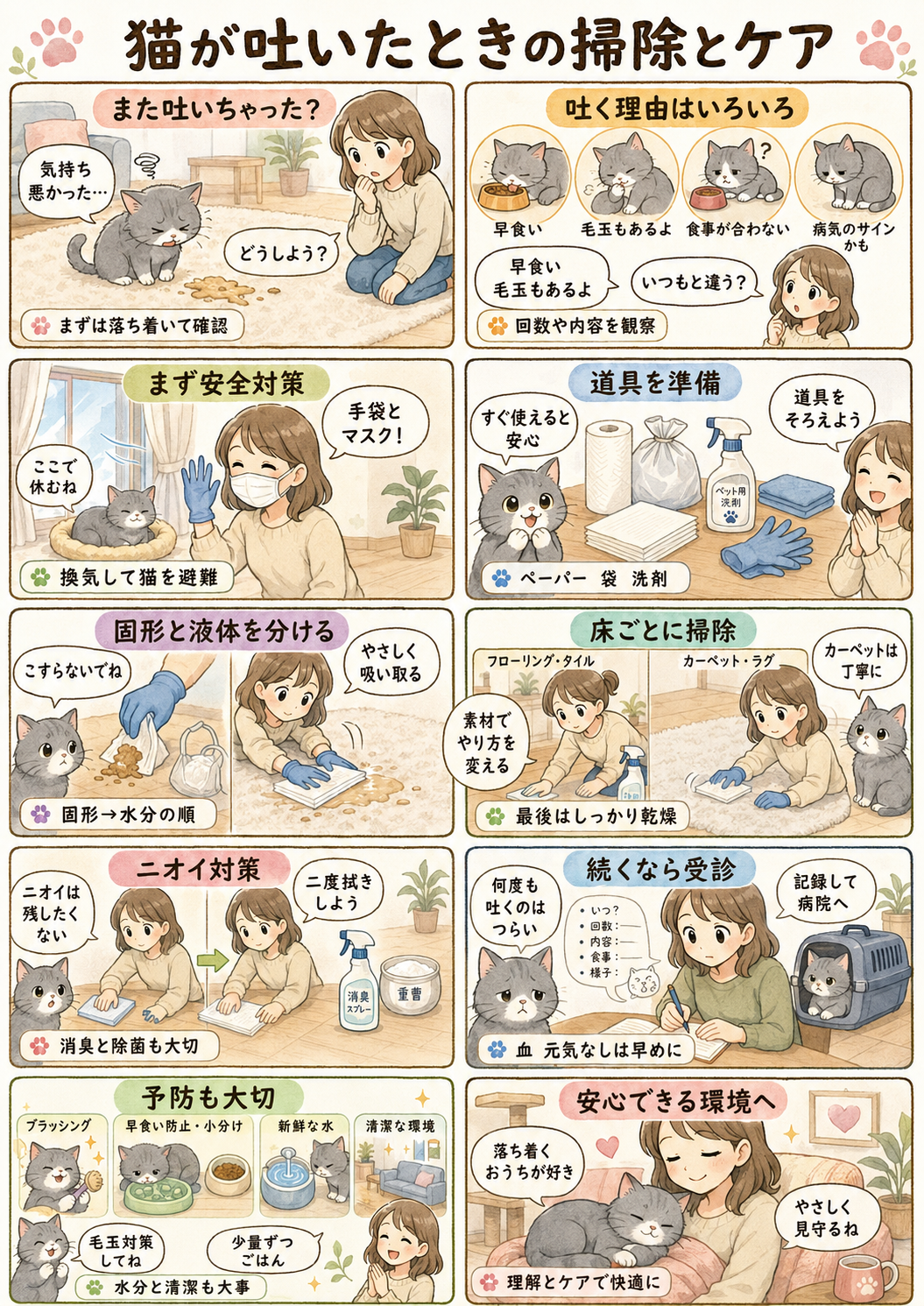 猫のゲロの正しい掃除の仕方