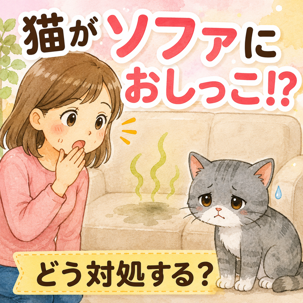 猫のおしっこがソファ
