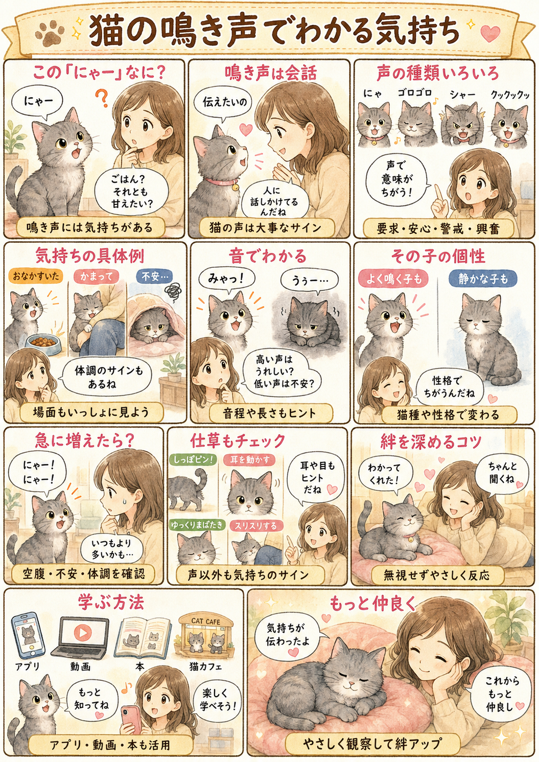 猫の鳴き声からわかる感情を解説！