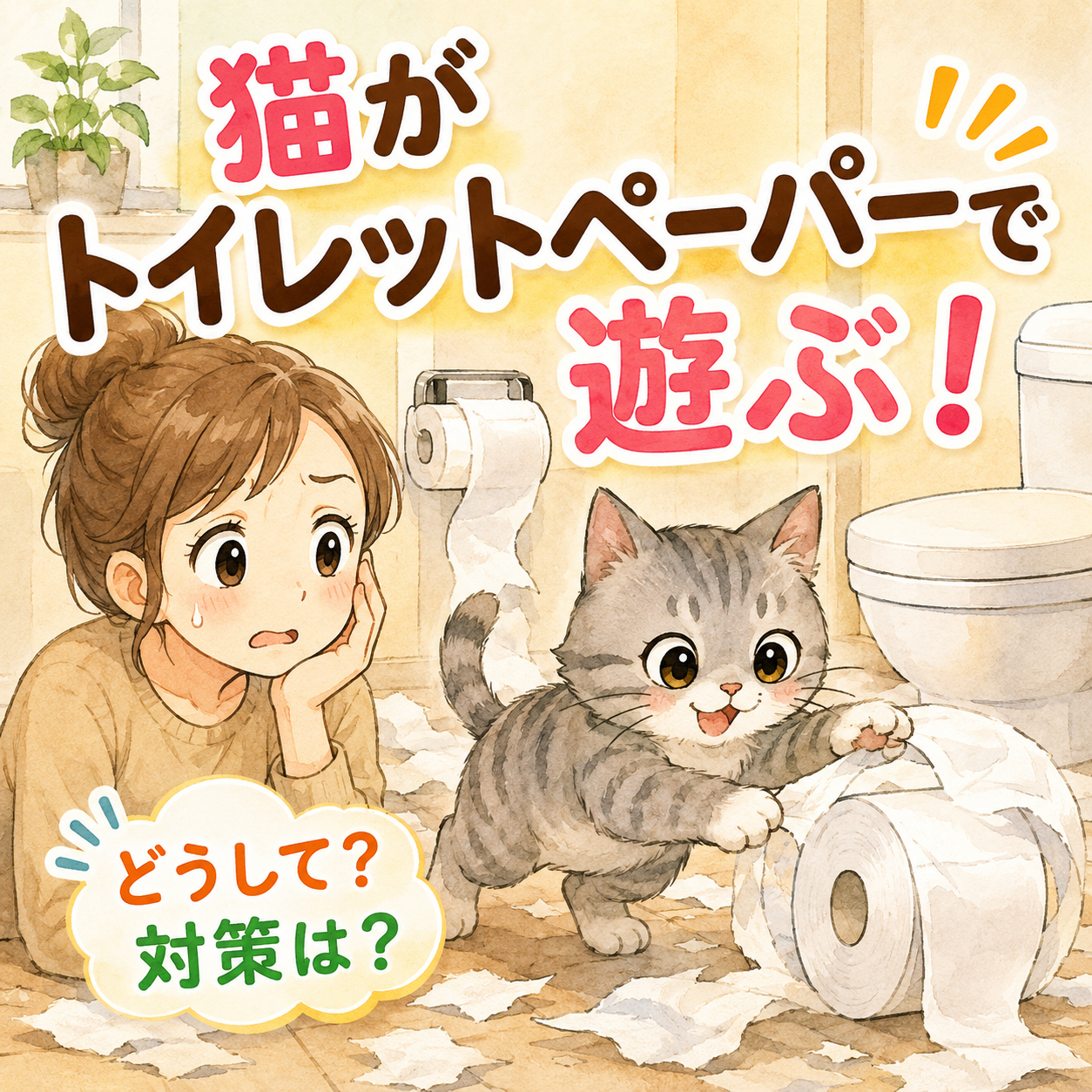 猫からトイレットペーパー