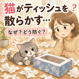 ティッシュ箱を空にされる